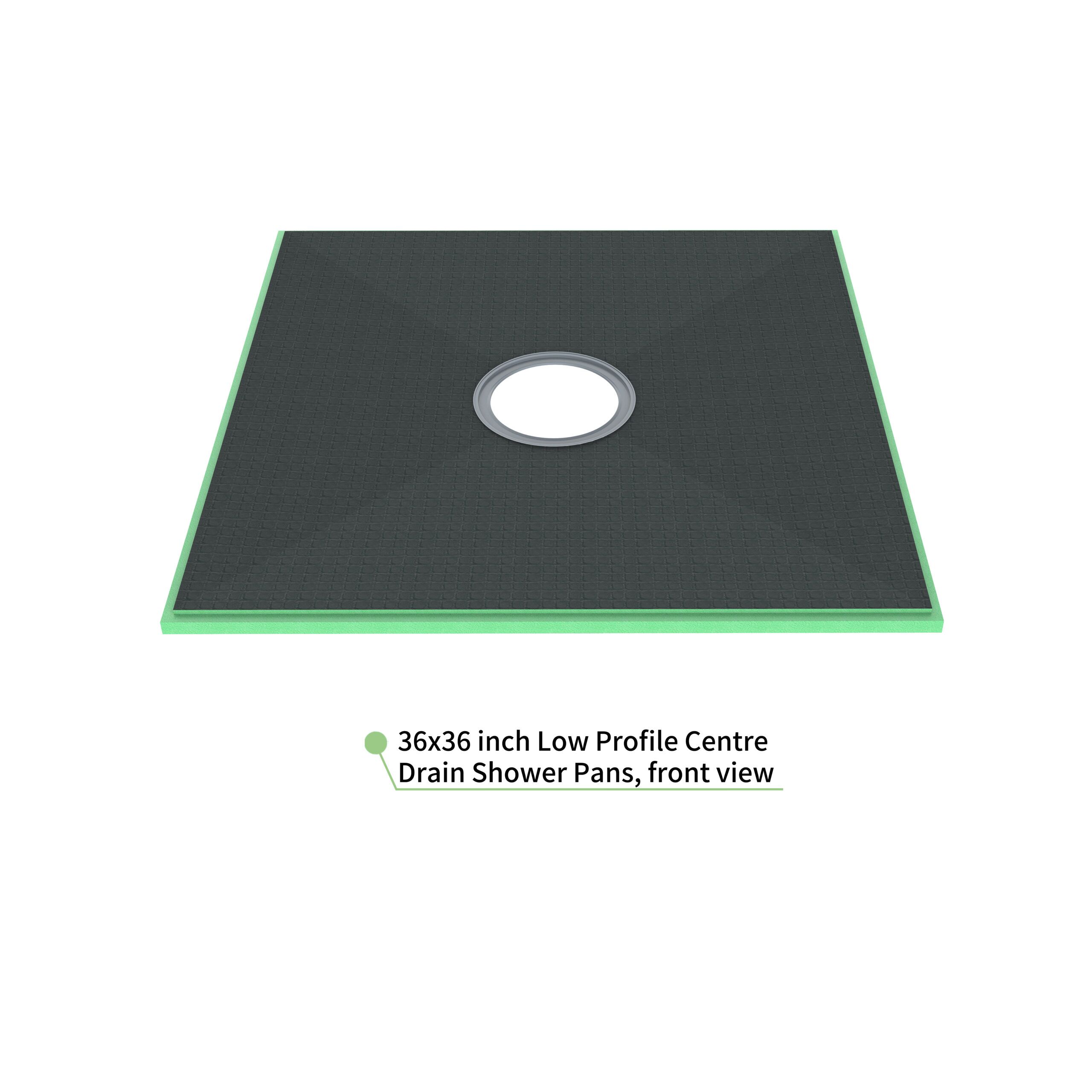 3636InchesLowProfileCentreDrainShowerPansFrontView 3636InchesLowProfileCentreDrainShowerPansFrontView